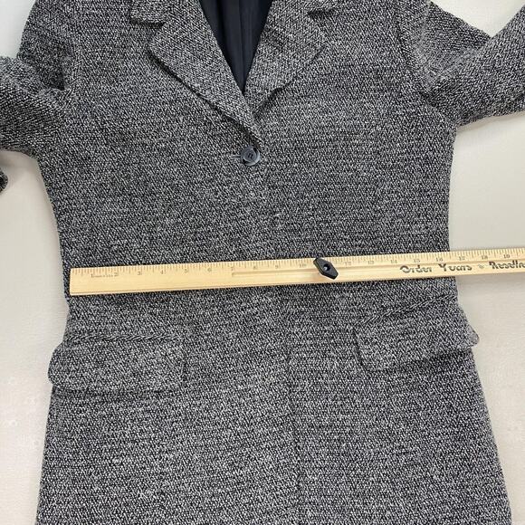 Rena Rowan Blazer Womens 8 Wool Blend Textured Tweed Jacket Pockets Casual Gray - Picture 13 of 15